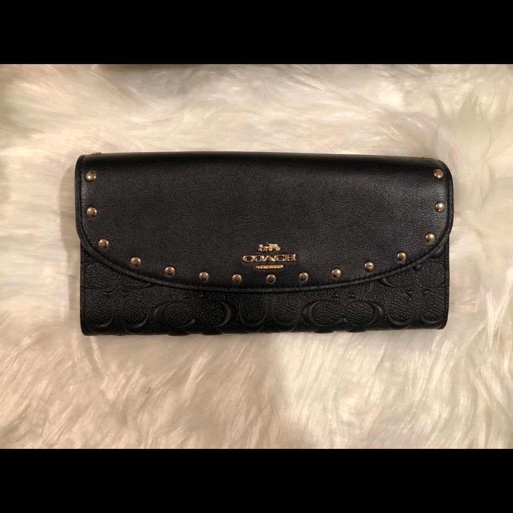 Coach signature leather embossed WALLET ONLY